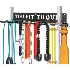 Black-coating 8 Prongs Hook Heavy-gauge Wall-mounted Home Gym Organizer